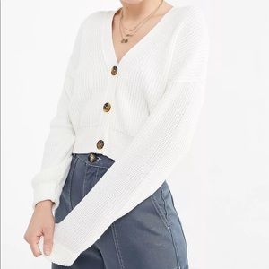 Urban Outfitters Kai Cropped Cardigan in White